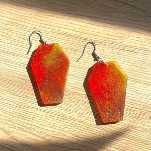 Halloween coffin earrings